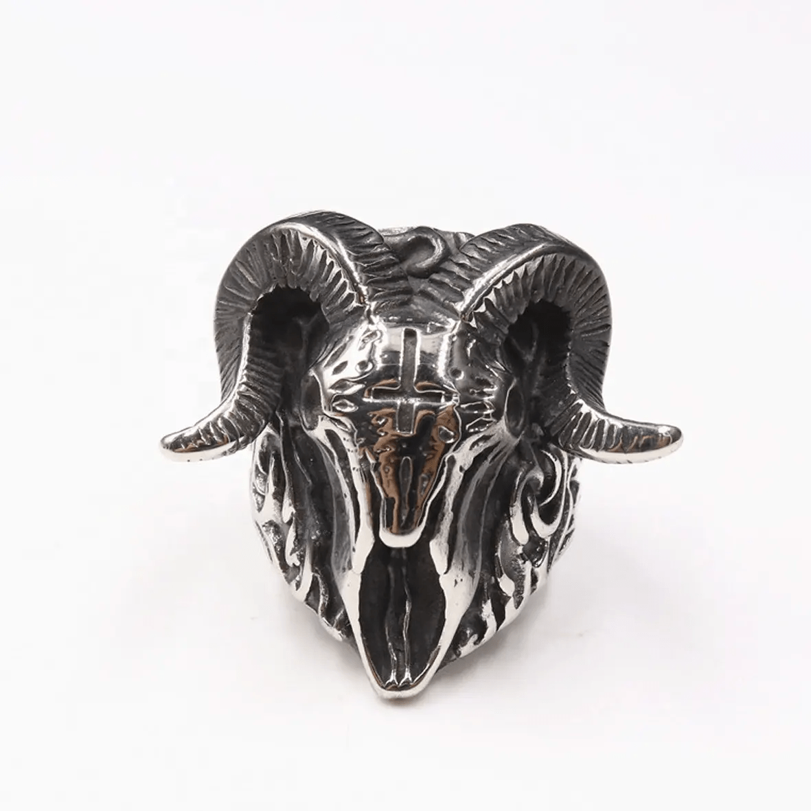 Ring - The Horned Majesty (Stainless Steel) - Wolf Moon