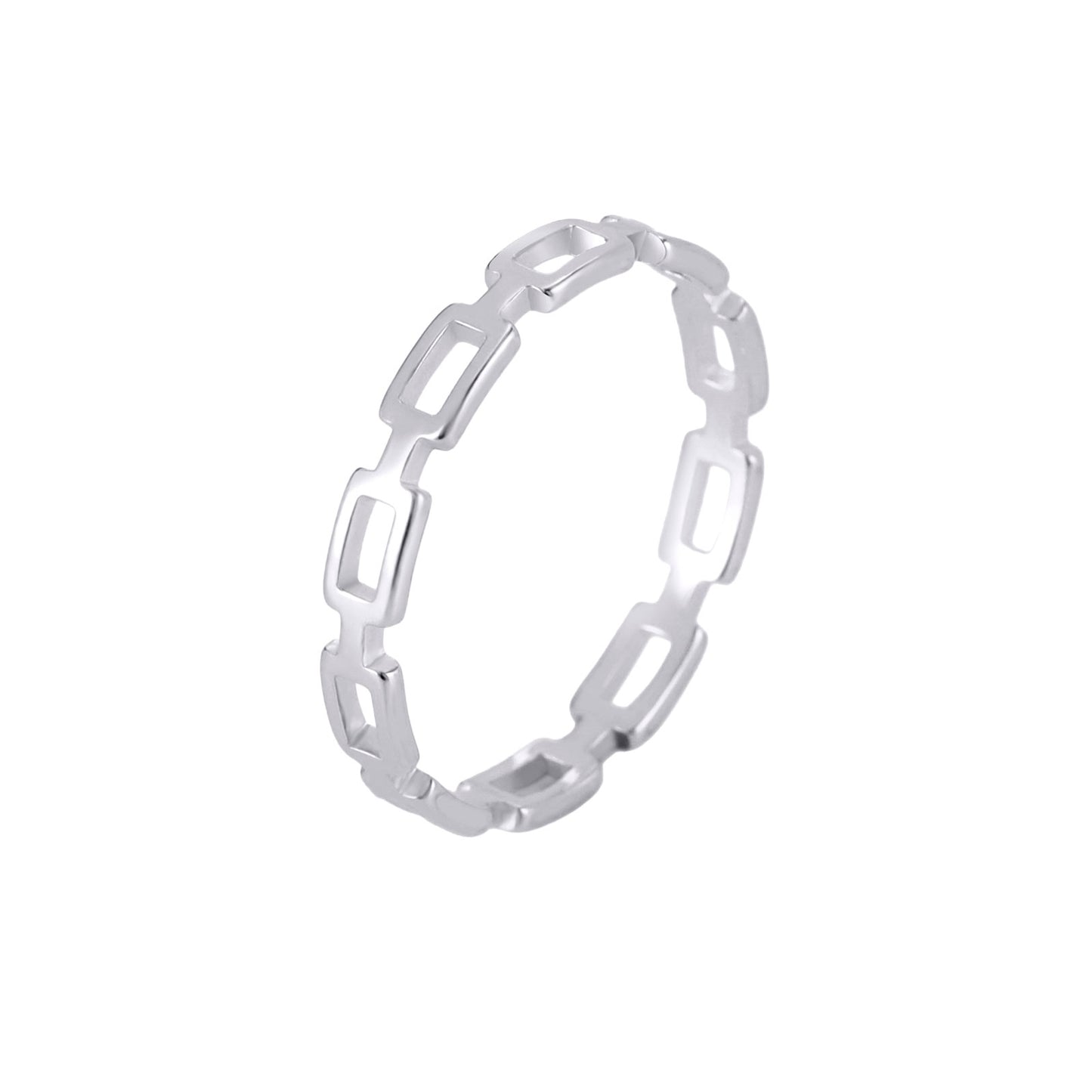 Ring - Chain Link (Stainless Steel) - Wolf Moon