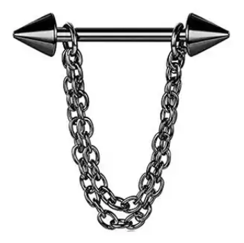 Nipple - Bar & Chain / Stainless Steel / 14g - Wolf Moon