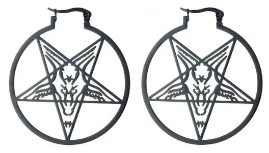 Earring - Goat Pentacle (Stainless Steel) - Wolf Moon