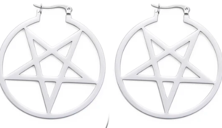 Earring - Pentacle (Stainless Steel) - Wolf Moon