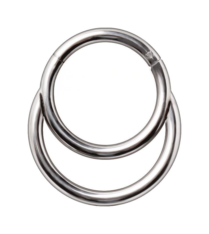 Septum - Double Rings (316L Stainless Steel) - Wolf Moon