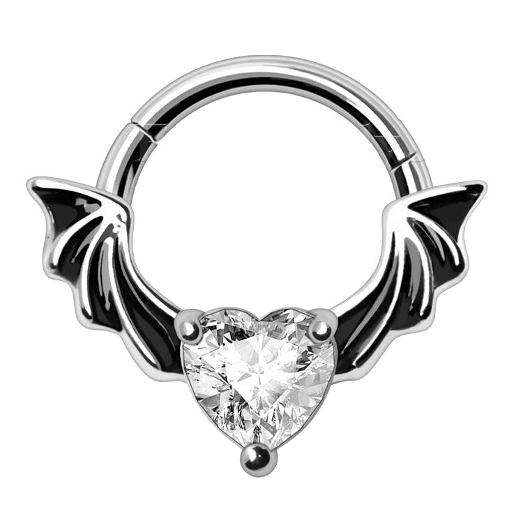 Septum - Heart & Bat Wings (316L Stainless Steel)