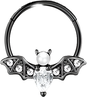 Septum - Bat Clicker Pearl (16g) (Surgical Steel) - Wolf Moon