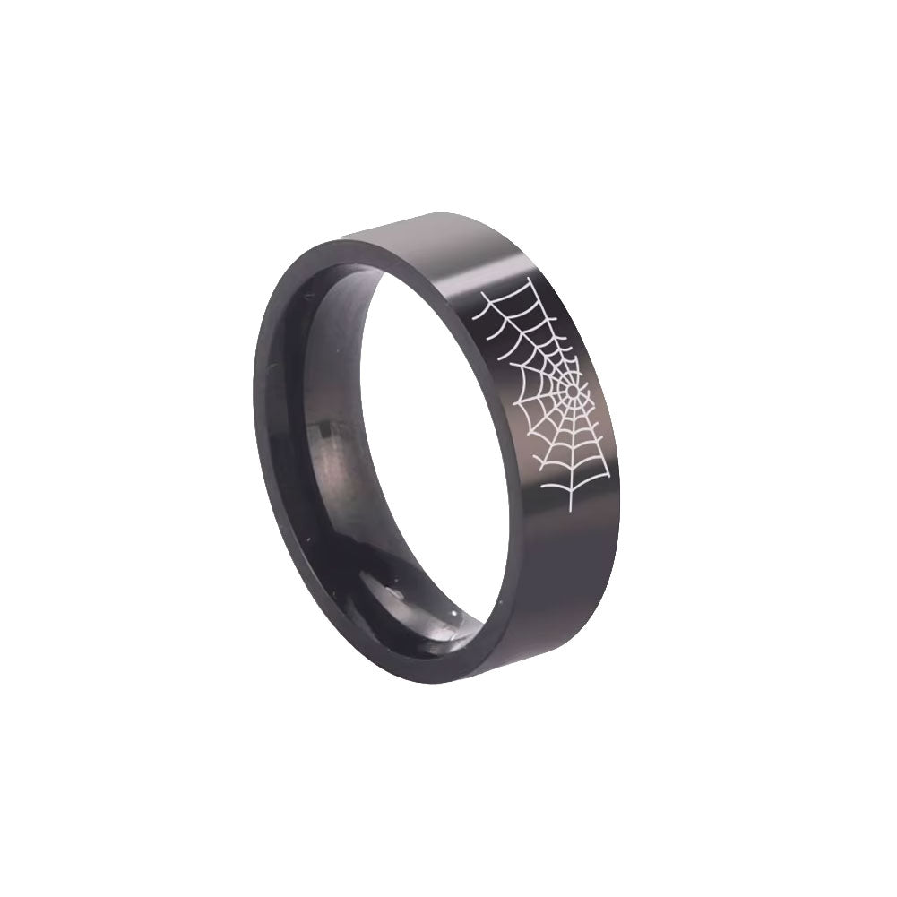 Ring - Spiderweb Ring (Stainless Steel) - Wolf Moon