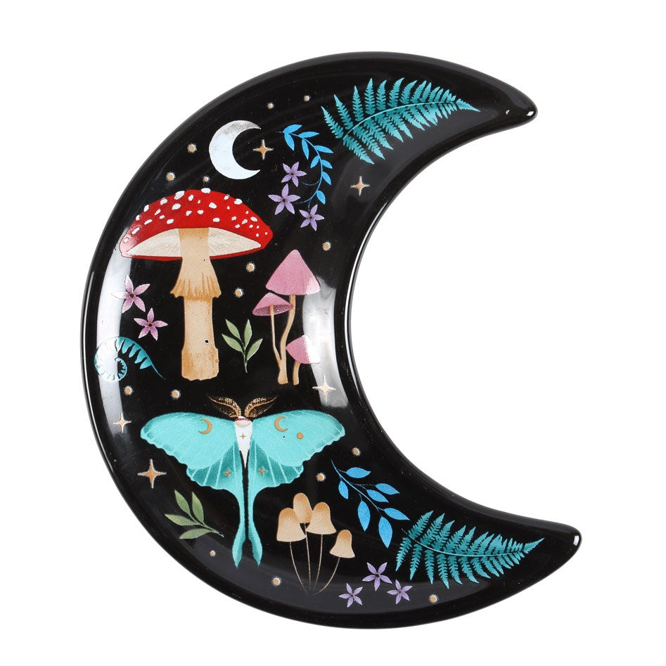Trinket Dish - Mushroom Crescent Moon - Wolf Moon