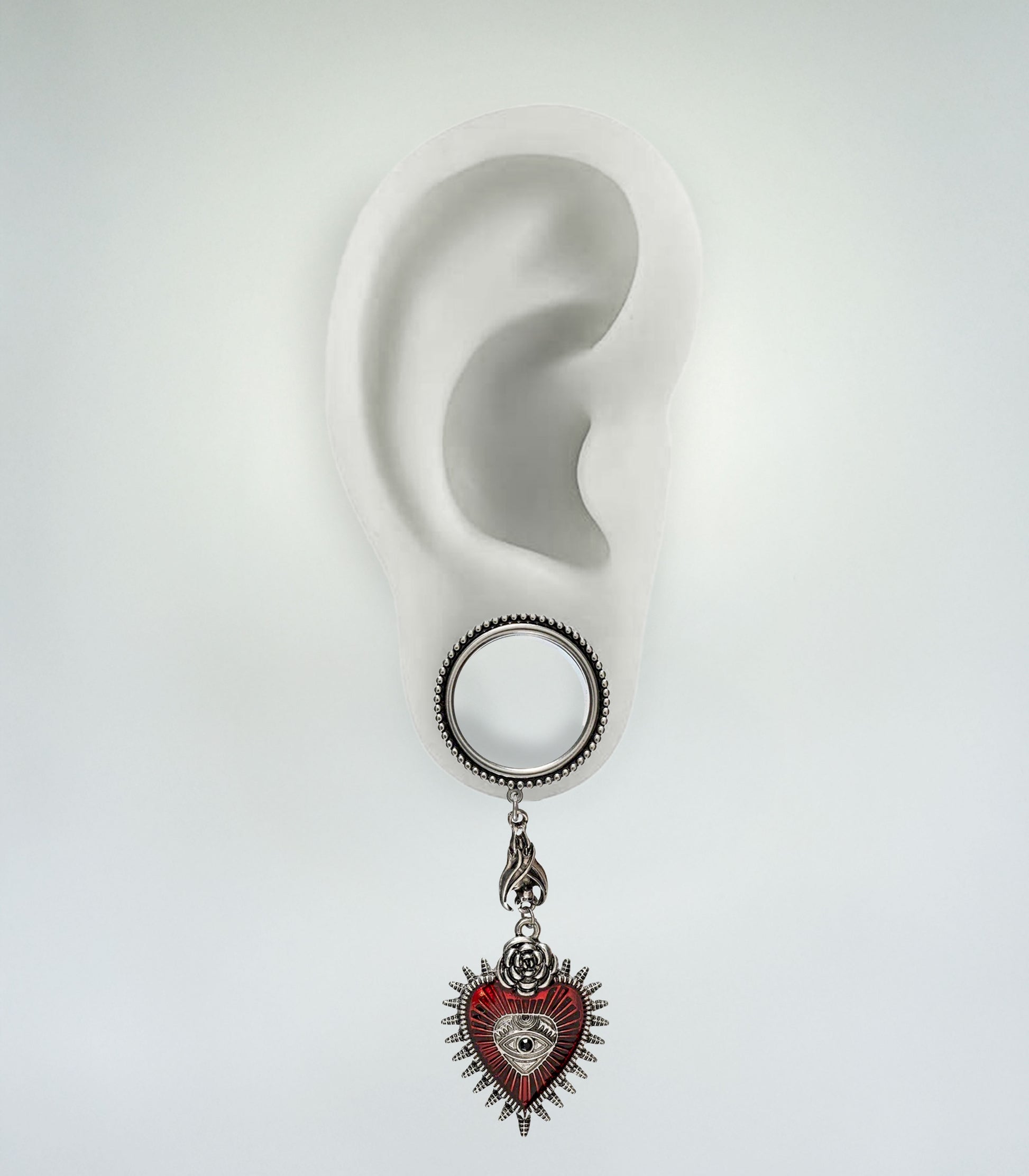 Plug - Heart Dangle (Surgical Steel) - Wolf Moon