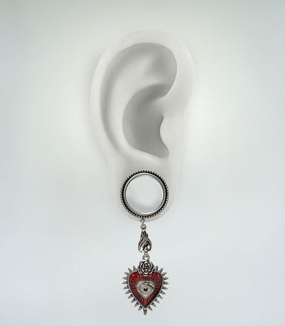 Plug - Heart Dangle (Surgical Steel) - Wolf Moon