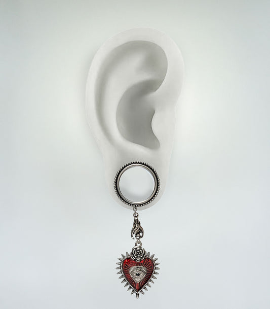 Plug - Heart Dangle (Surgical Steel) - Wolf Moon