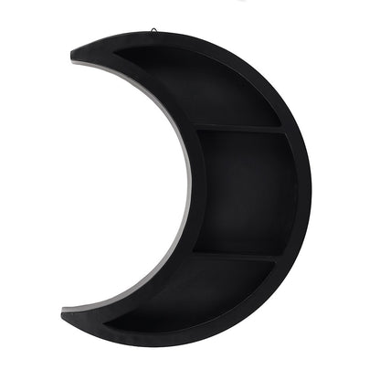 Crescent Moon Wooden Shelf - Wolf Moon