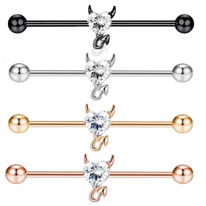 Industrial - Devil Heart (14g) (Stainless Steel) - Wolf Moon