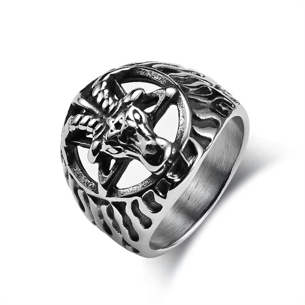 Ring - The Goat (Stainless Steel) - Wolf Moon