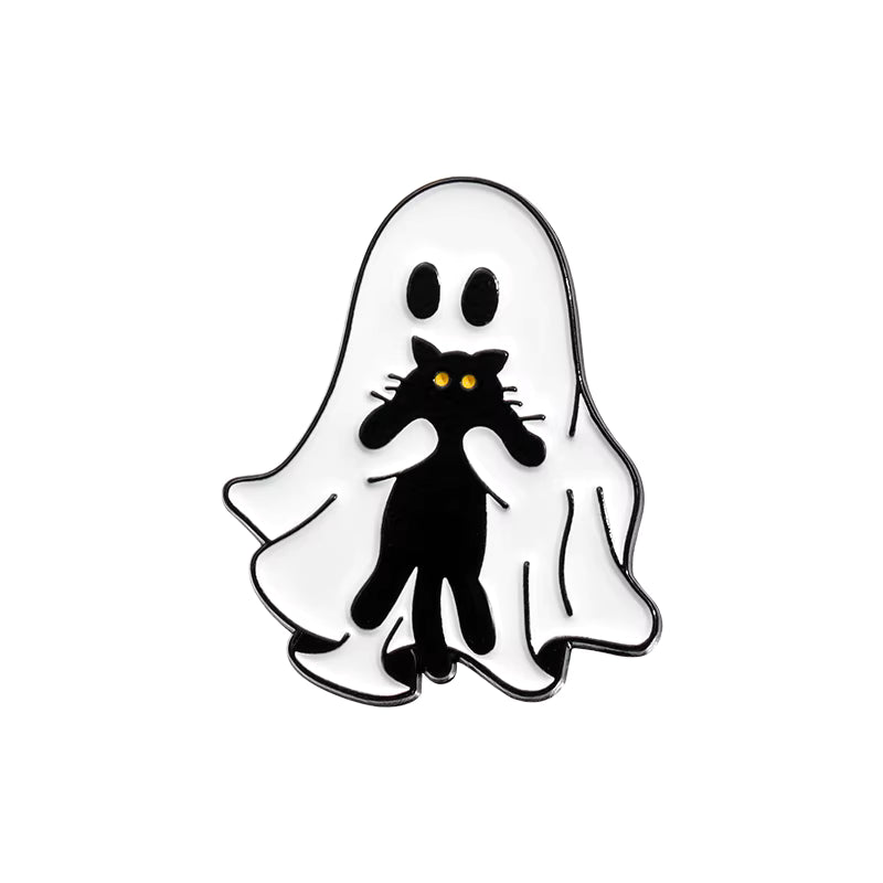 Pin - Ghost Holding Kitty - Wolf Moon