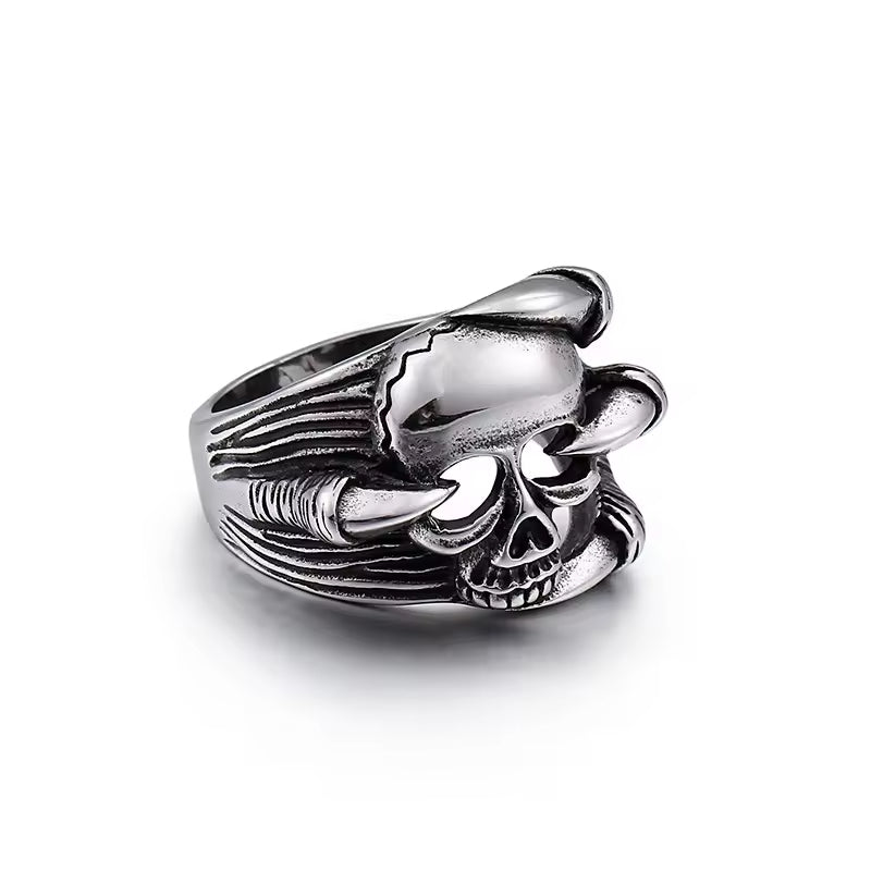 Ring - Bone Guardian (Titanium) (Silver) - Wolf Moon