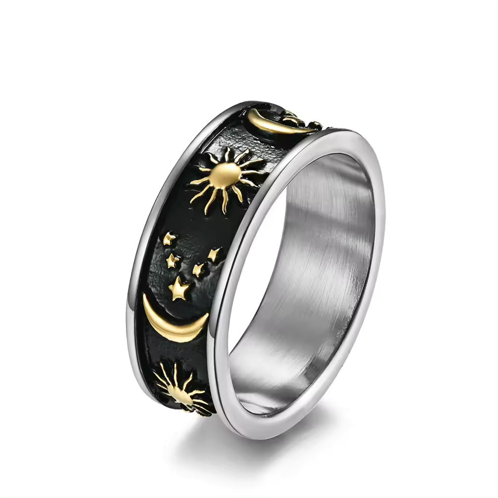 Ring - Starry Night (Stainless Steel) - Wolf Moon