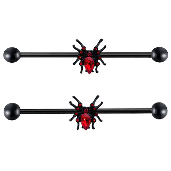 Industrial - Spider / (14g) (Surgical Steel) - Wolf Moon