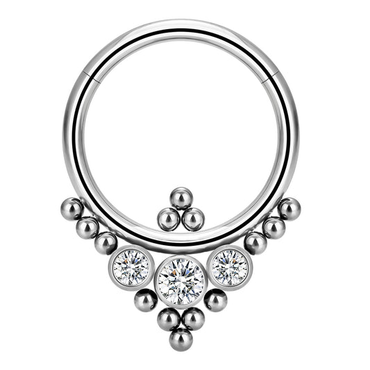 Septum - Beads 16G (Silver) (G23 Titanium)
