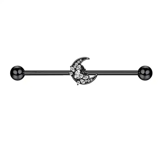 Industrial - Moon (14g) (Stainless Steel) - Wolf Moon