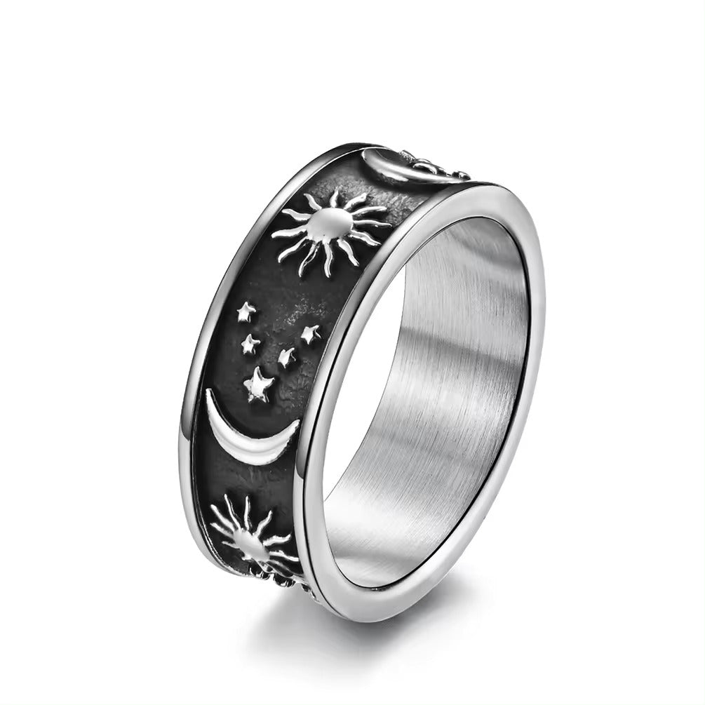 Ring - Starry Night (Stainless Steel) - Wolf Moon