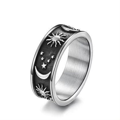 Ring - Starry Night (Stainless Steel) - Wolf Moon
