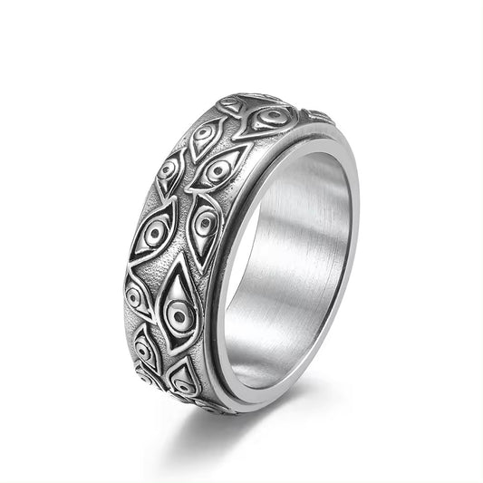 Ring - Visionary Spinner (Stainless Steel) - Wolf Moon