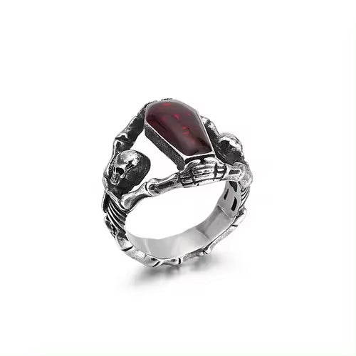 Ring - Grave Embrace (Titanium) (Silver) - Wolf Moon