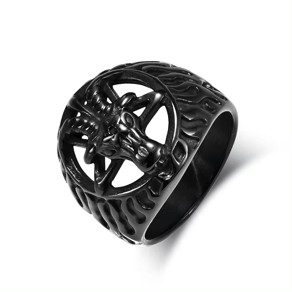 Ring - The Goat (Stainless Steel) - Wolf Moon