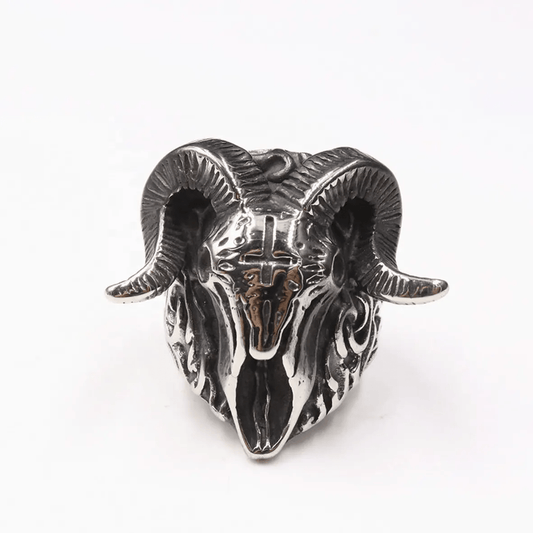 Ring - The Horned Majesty (Stainless Steel) - Wolf Moon