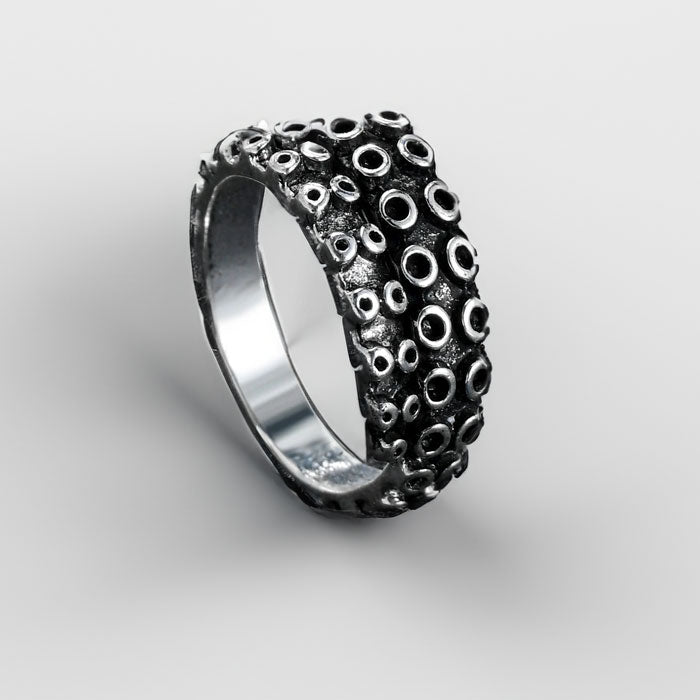 Ring - Cthulhu (Titanium) (Silver) - Wolf Moon