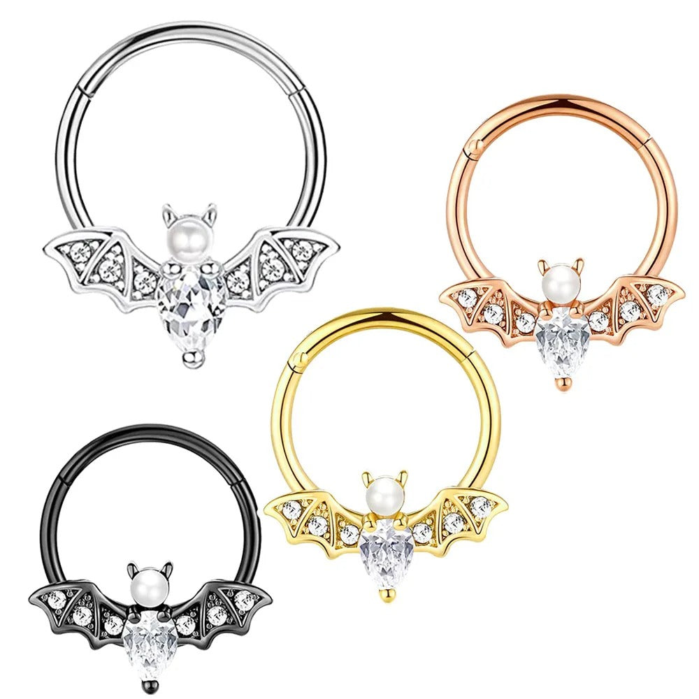 Septum - Bat Clicker Pearl (16g) (Surgical Steel) - Wolf Moon