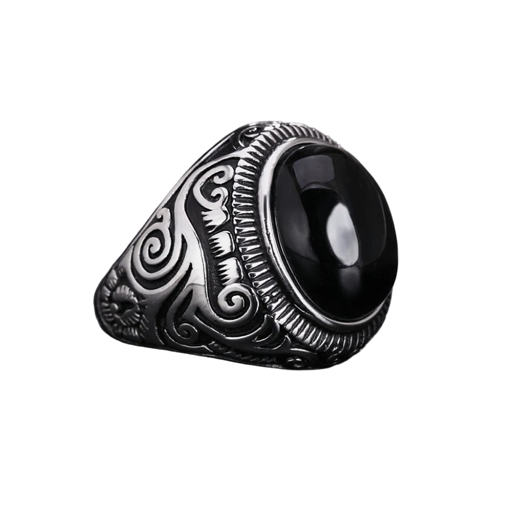 Ring - Ornate Onyx (Stainless Steel) - Wolf Moon