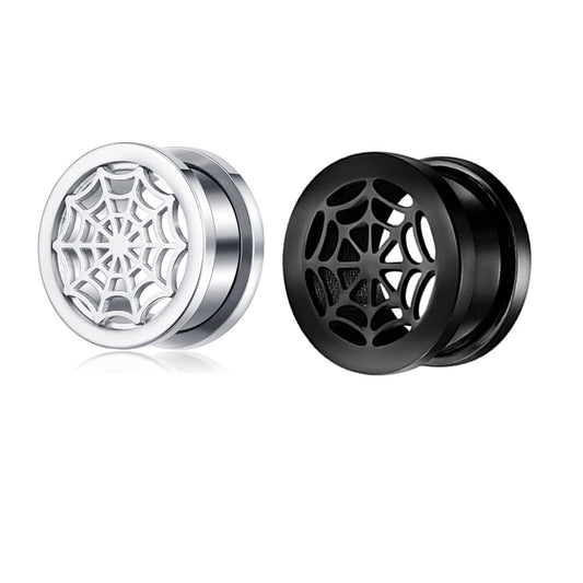 Plug - Spiderweb (Threaded) (Surgical Steel) - Wolf Moon