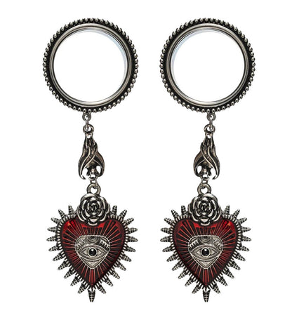 Plug - Heart Dangle (Surgical Steel) - Wolf Moon
