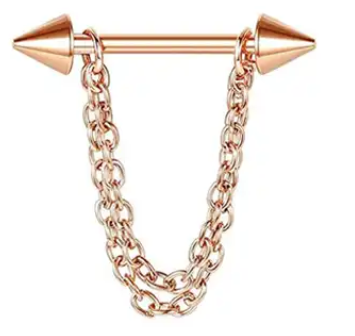 Nipple - Bar & Chain / Stainless Steel / 14g - Wolf Moon