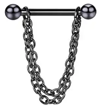 Nipple - Bar & Chain / Stainless Steel / 14g - Wolf Moon