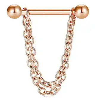 Nipple - Bar & Chain / Stainless Steel / 14g - Wolf Moon