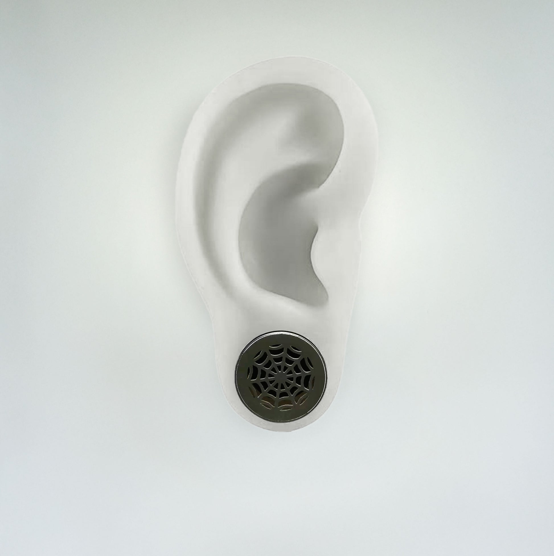 Plug - Spiderweb (Threaded) (Surgical Steel) - Wolf Moon