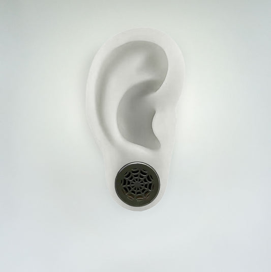 Plug - Spiderweb (Threaded) (Surgical Steel) - Wolf Moon