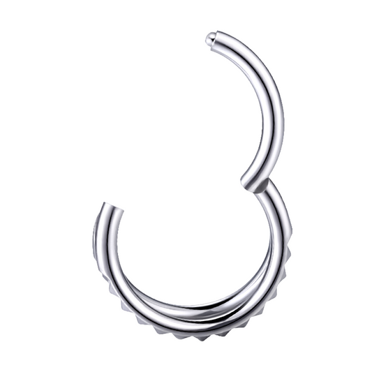 Septum - Studded Double Hoops (16G) (F136 Titanium) - Wolf Moon