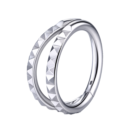 Septum - Studded Double Hoops (16G) (F136 Titanium) - Wolf Moon