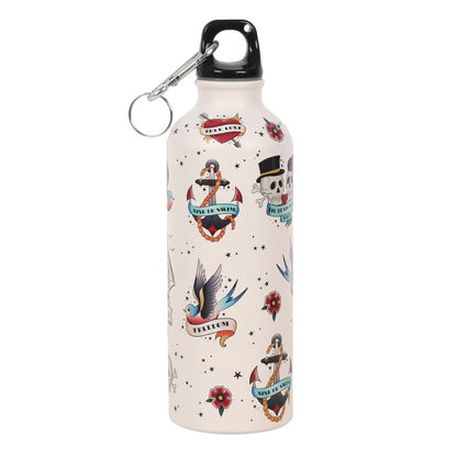 Water Bottle  - Tattoo - Wolf Moon