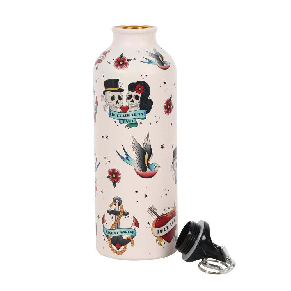 Water Bottle  - Tattoo - Wolf Moon