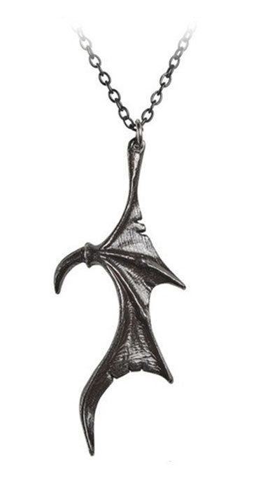 Necklace - Bat Wing Heart - Wolf Moon