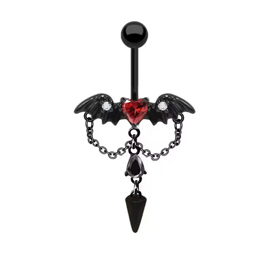 Naval - Gothic Heart & Wings (14g) (Surgical Steel) - Wolf Moon