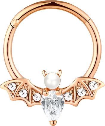 Septum - Bat Clicker Pearl (16g) (Surgical Steel) - Wolf Moon