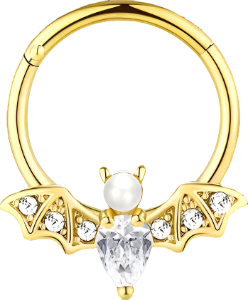 Septum - Bat Clicker Pearl (16g) (Surgical Steel) - Wolf Moon