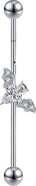 Industrial Bar - Bat (14g) (Stainless Steel) - Wolf Moon