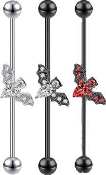 Industrial Bar - Bat (14g) (Stainless Steel) - Wolf Moon