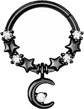 Septum - Star & Moon Dangle (16g) (Stainless Steel)