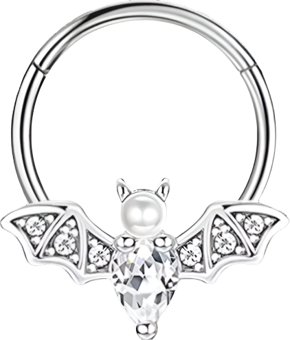 Septum - Bat Clicker Pearl (16g) (Surgical Steel) - Wolf Moon